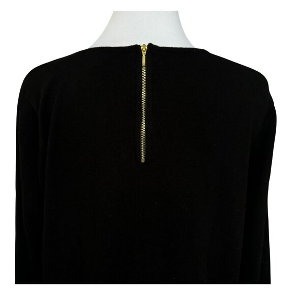 Chicos Black Mindy Pullover Sweater Top Sz 2 Back Zip Long Sleeve Classic Soft - Picture 2 of 8